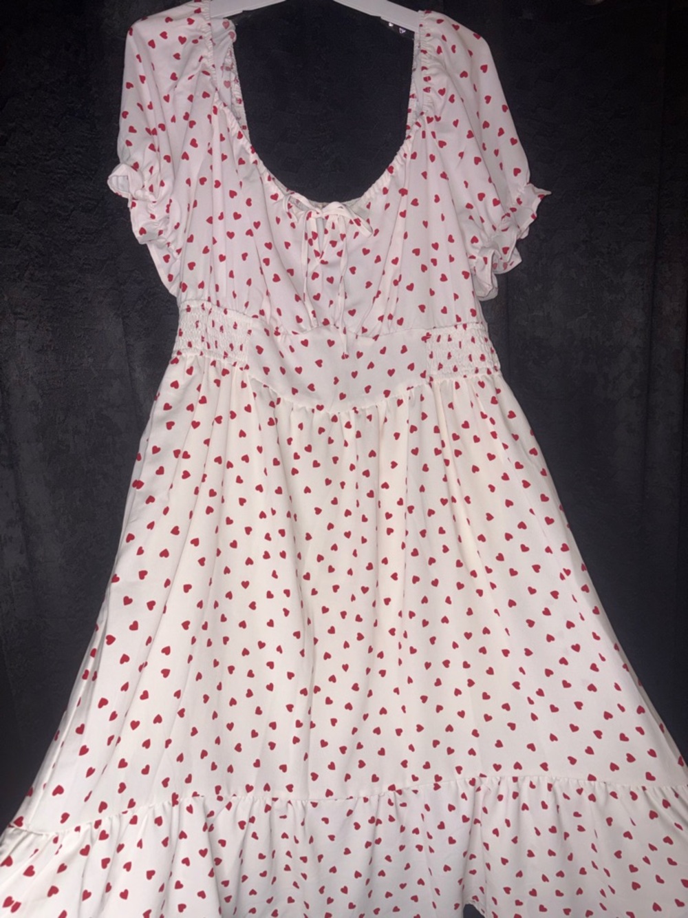 White Dress with Red Hearts